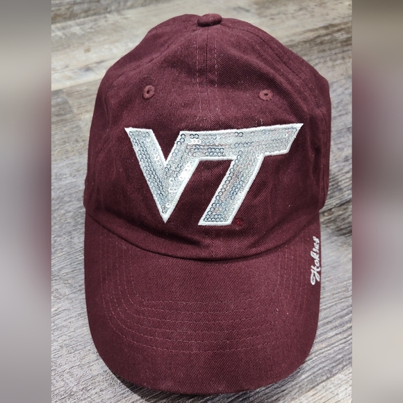 ‘47 Brand Accessories - Virginia Tech Hokies Women's Silver Sequin VT Maroon Baseball Cap Hat 47 Brand